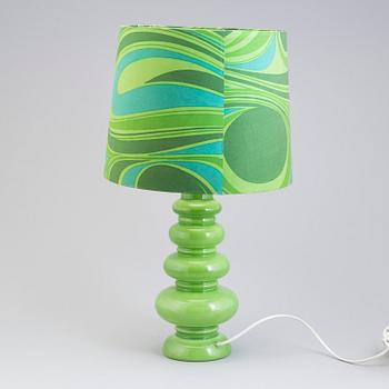 A 1960s retro green glass table lamp design Per-Olof Ström for Alsterfors Glasbruk, Sweden,.