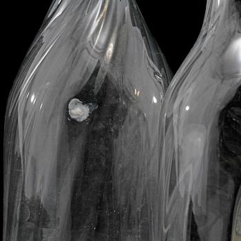 KARAFFER, 3 st, glas, 1800-tal.