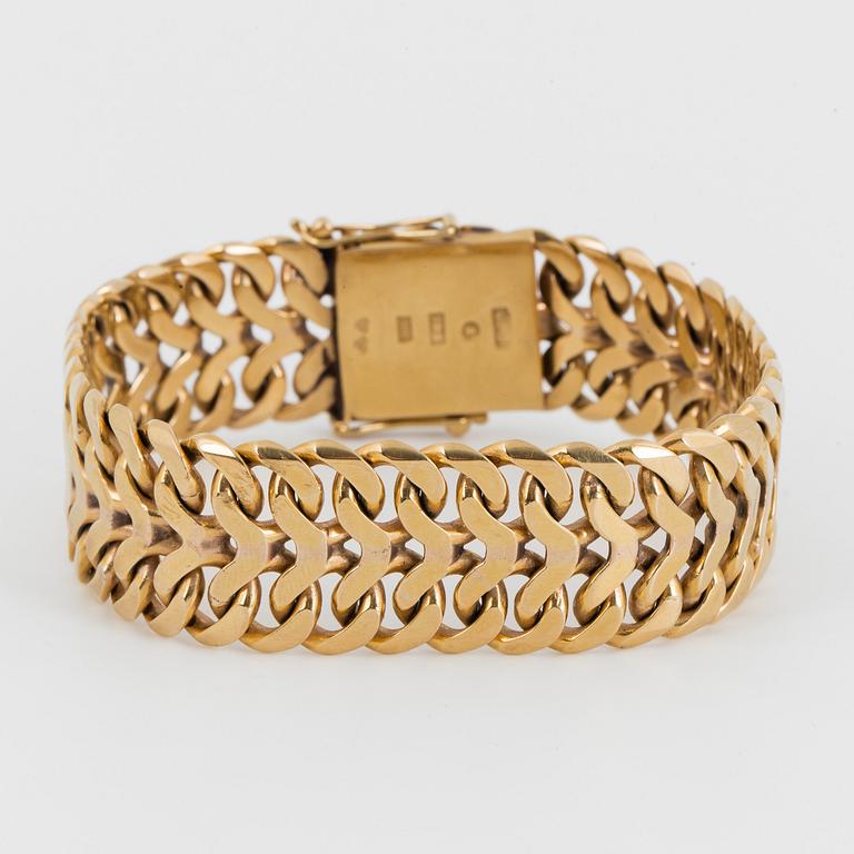 ARMBAND, 18K guld. Fiskbenslängd.