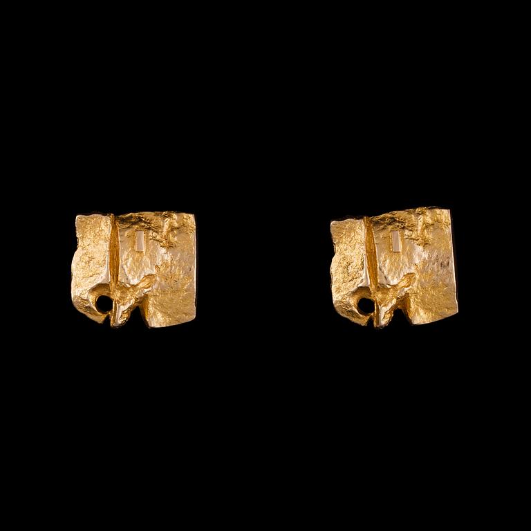 Björn Weckström, MANSCHETTKNAPPAR, 14 K guld, Lapponia 1970. Vikt 10,8 g.