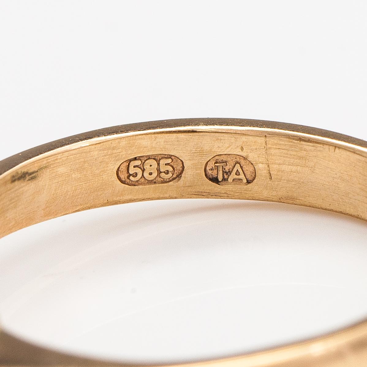 Ring, 14K guld, diamant ca 1.25 ct. GIA-certifikat.