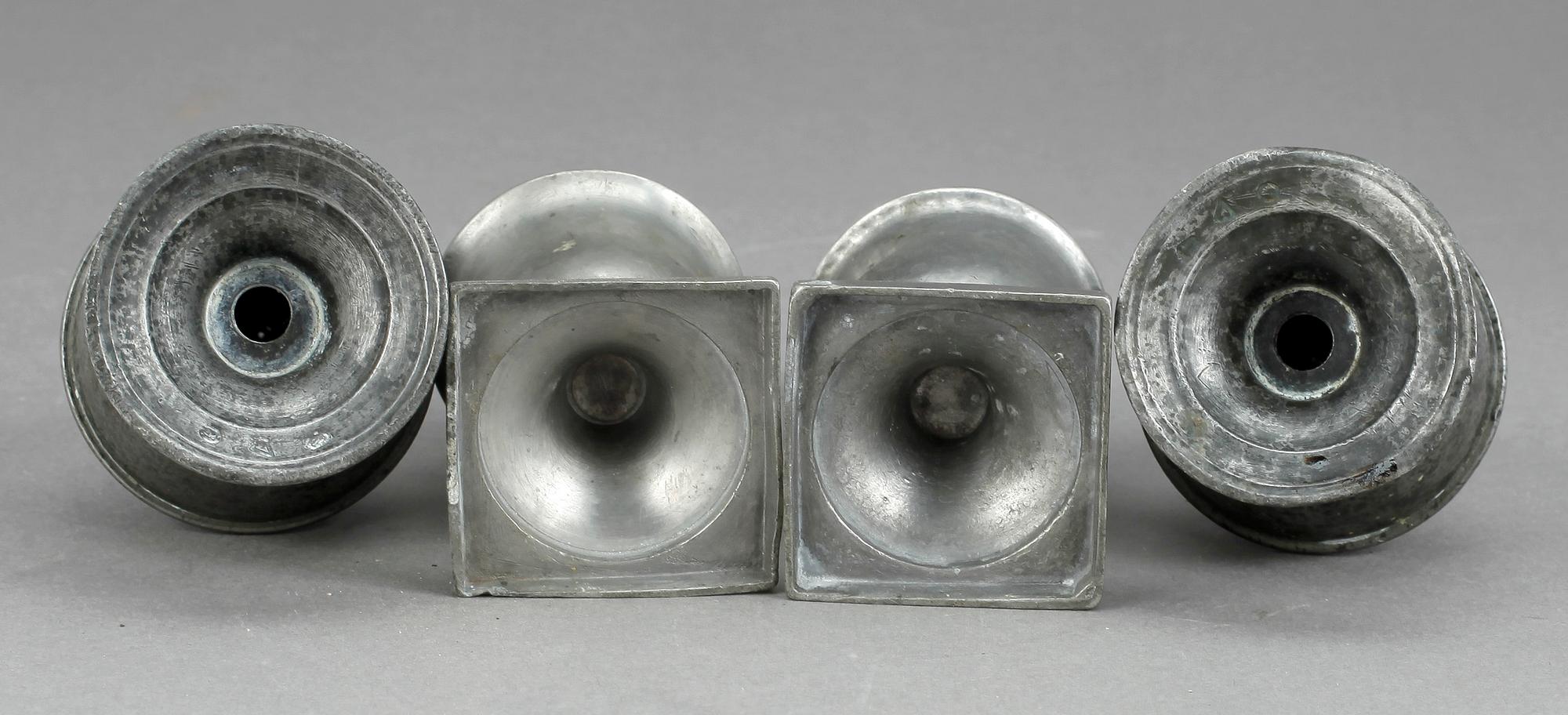 STRÖARE, tenn, två par, bl.a. 1800-tal.