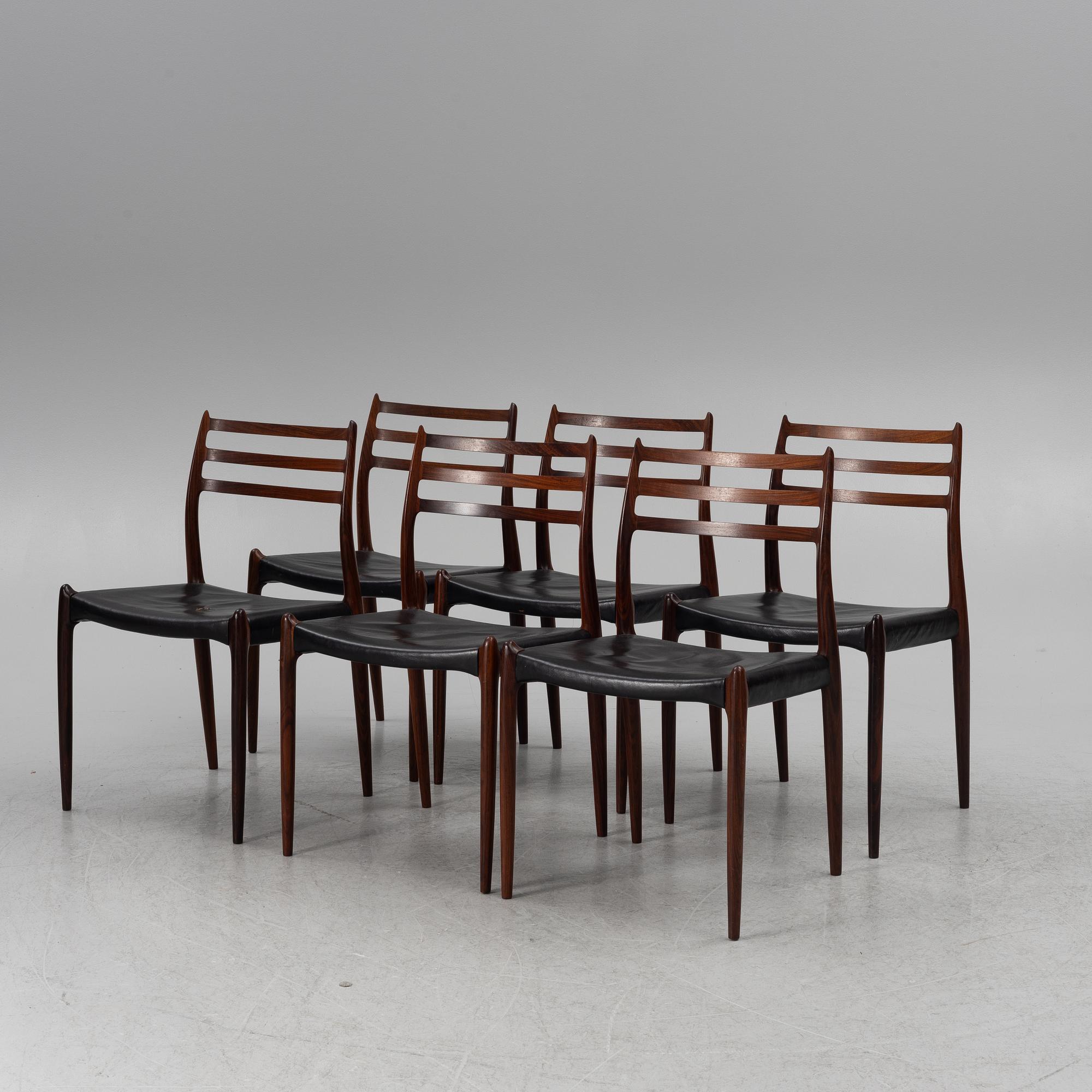 Niels Otto Møller, a nine-piece dining suite, JL Møller, Denmark, 1965.
