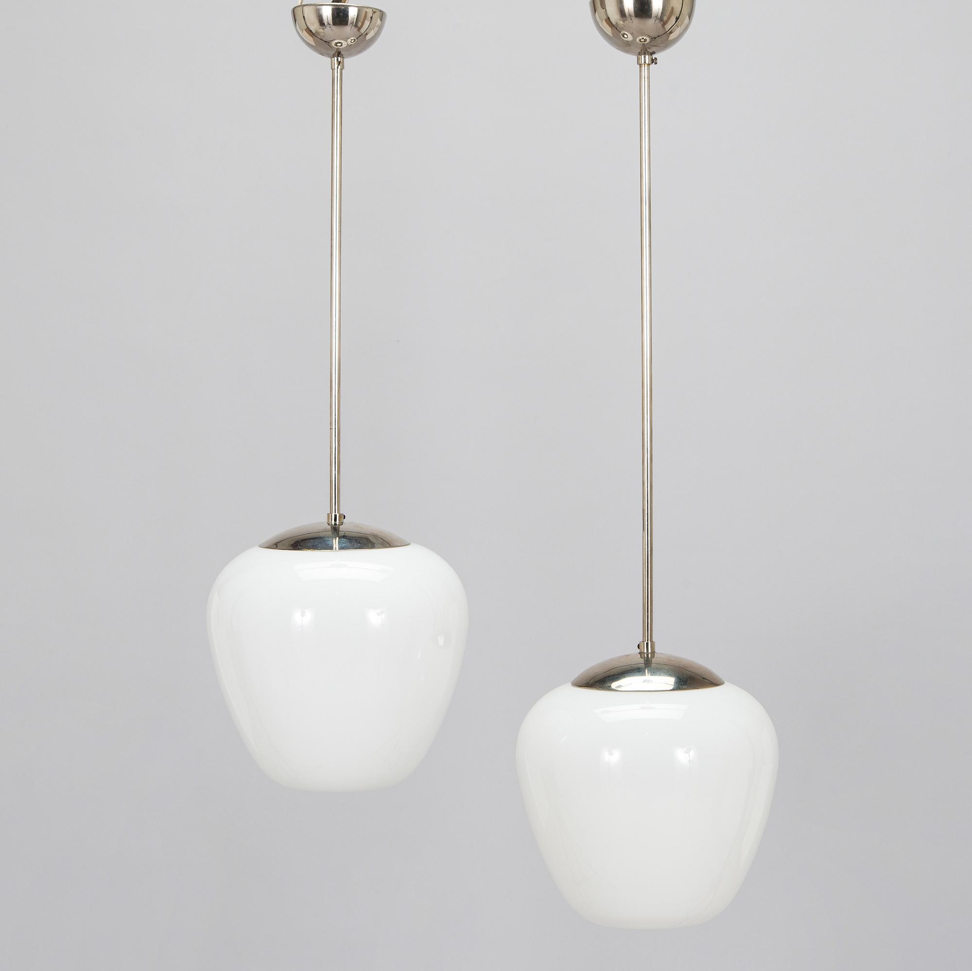 Gunnel Nyman, two 1940's pendant '81003' lights for Idman.