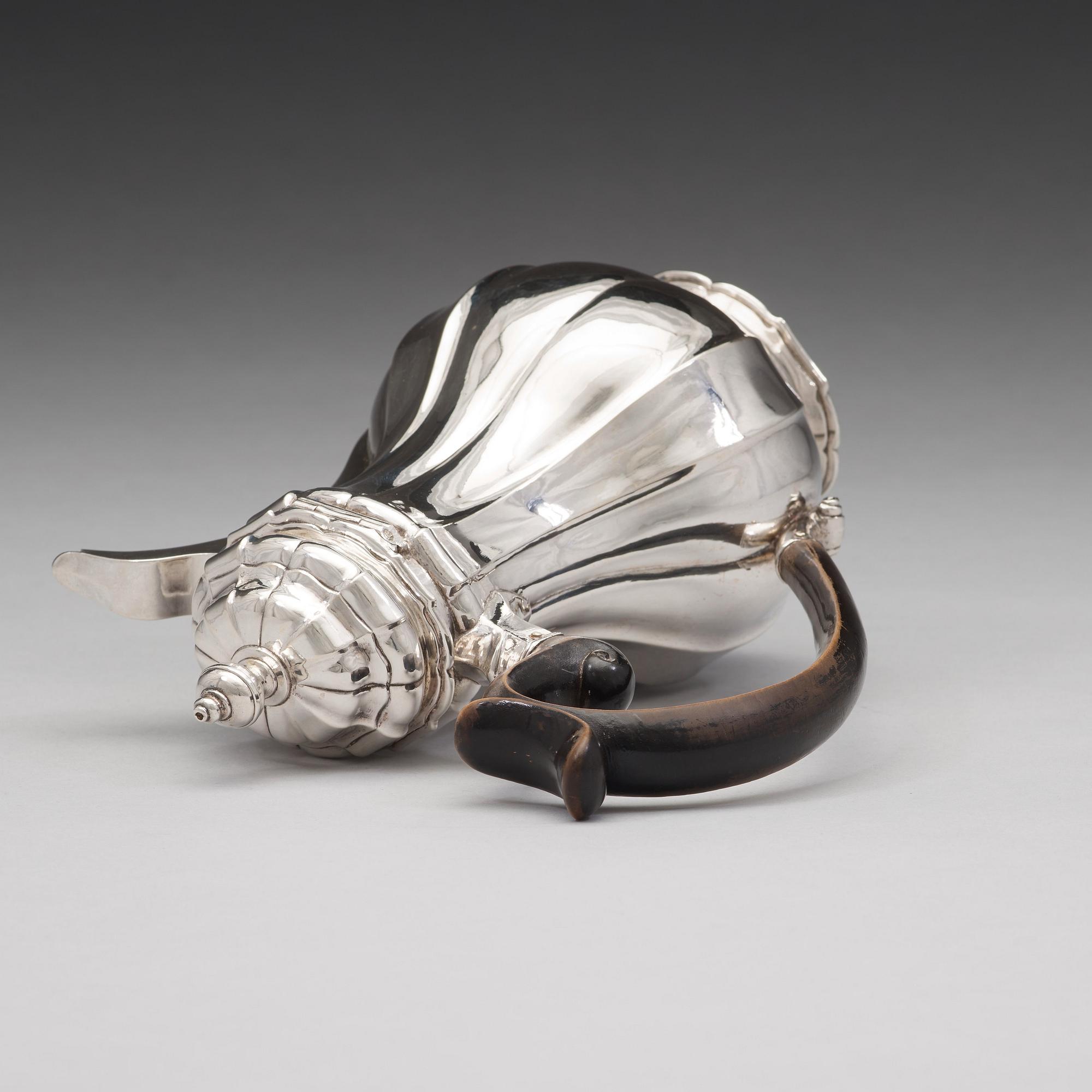 A Swedish mid 18th century silver coffee-pot, mark of Wilhelm Andreas Meijer, Stockholm 1746.