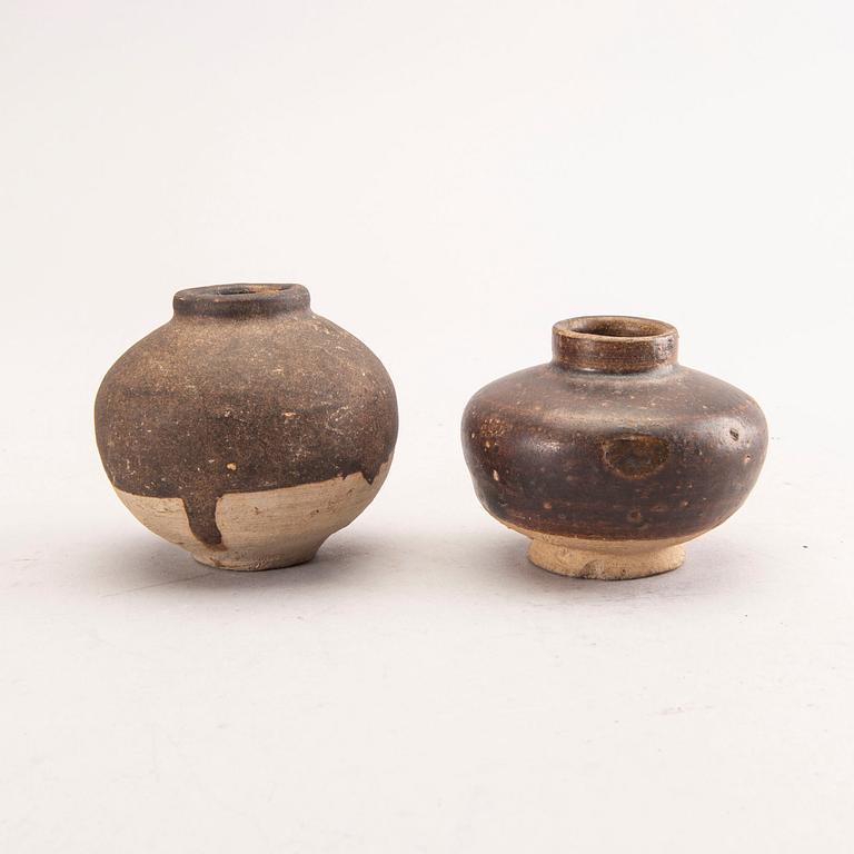 A set of five different Chinese Song earthenware vases.