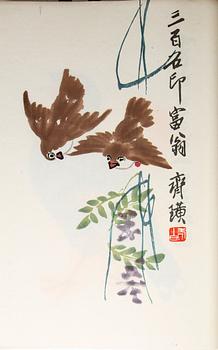 Qi Baishi, an album of woodblock prints, published by Rong Bao Zhai, Beijing, 1951.