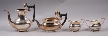 TE- OCH KAFFESERVIS, 4 delar, silver, Viners Ltd, Sheffield, 1937-8.