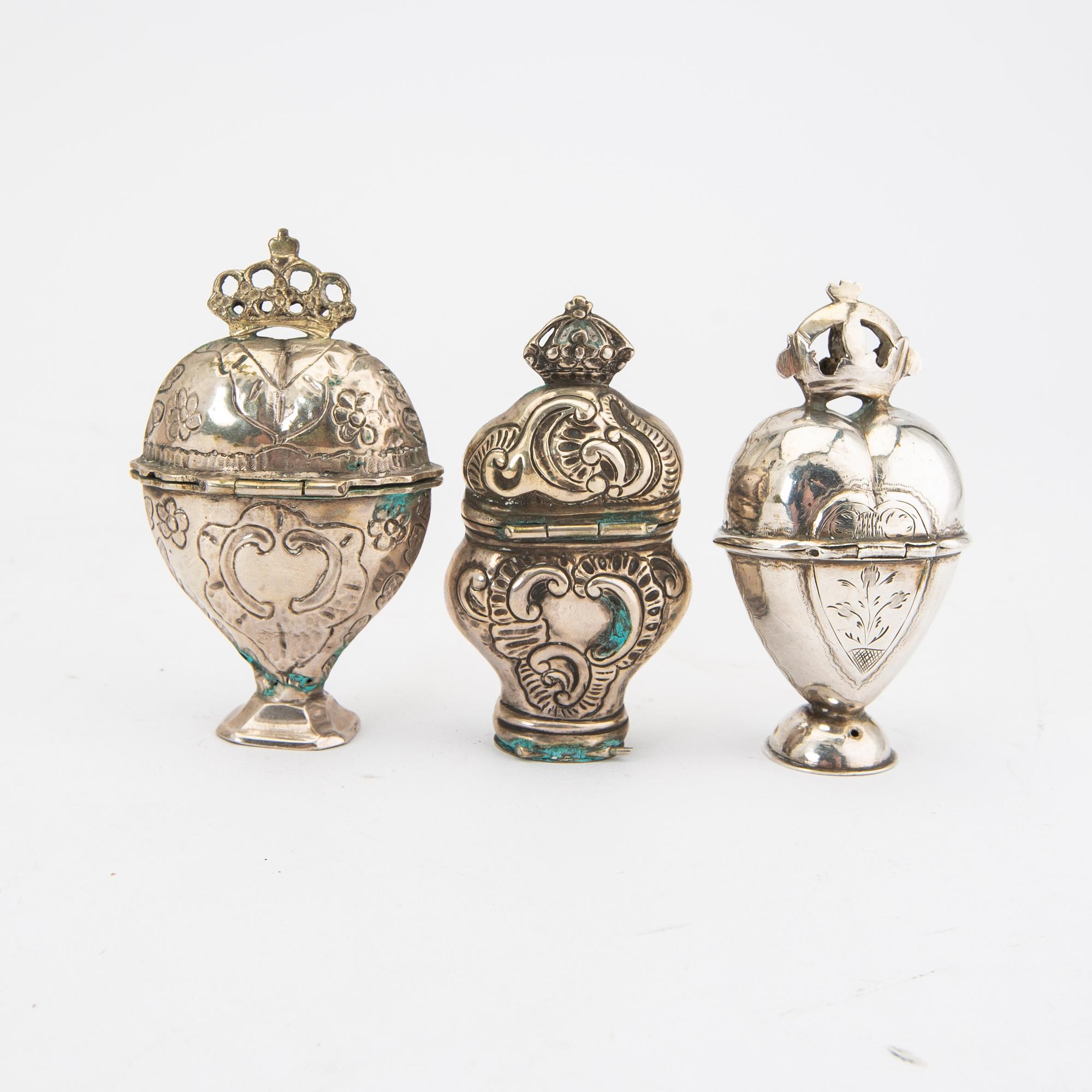 Luktdosor 8 st silver 1700-tal Danmark.