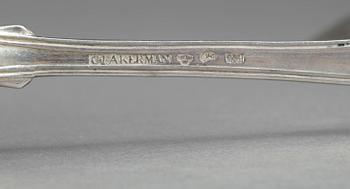 SILVERBESTICK, 9 delar (3+3+2+1), bl.a Hans Georg Tillström, Stockholm, 1839. Total vikt ca 325 gram.