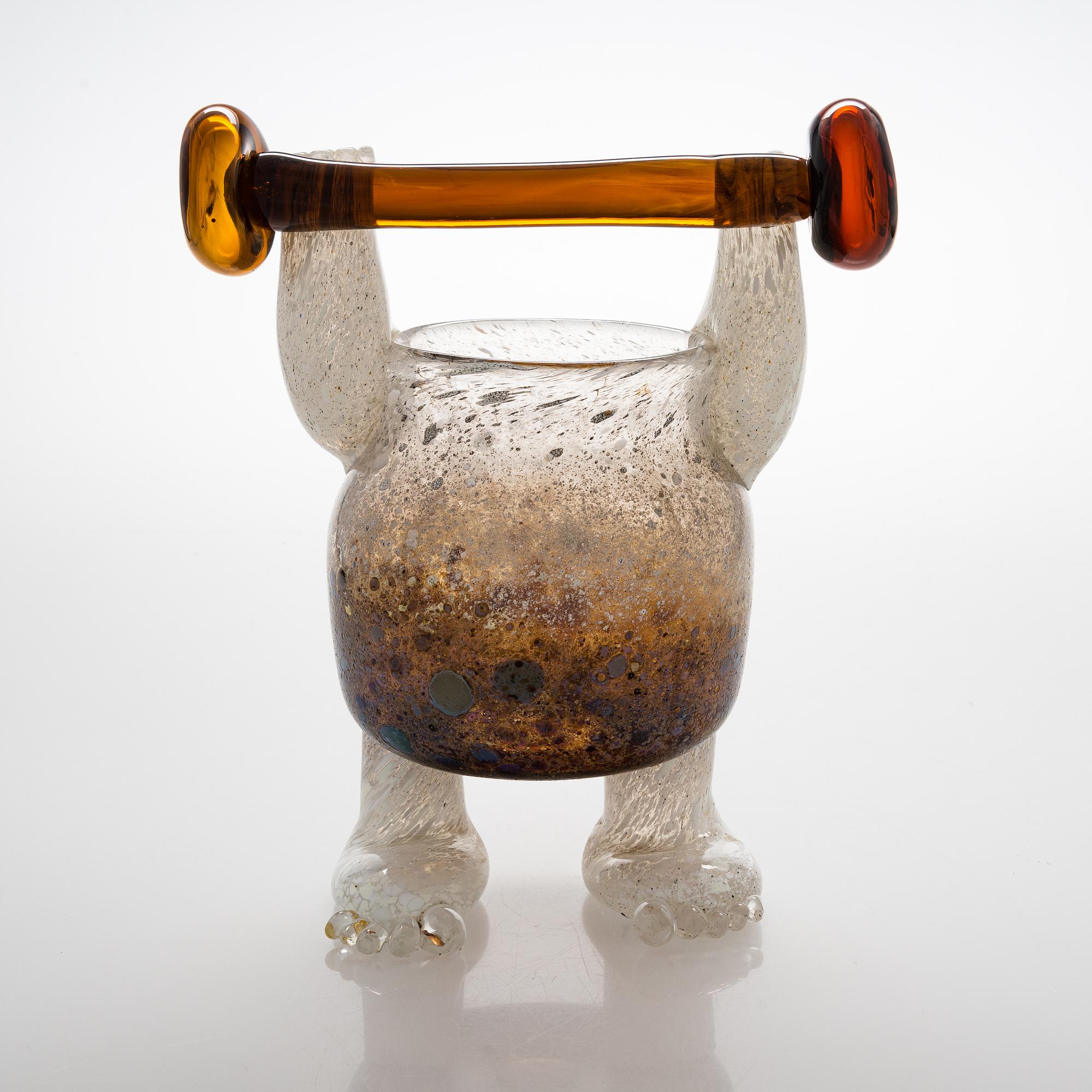 Björn Weckström, a 'Weightlifter' sculpture, signed Björn Weckström Nuutajärvi Notsjö.