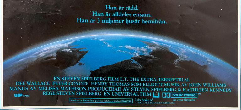 An Swedish 1982 film poster 'ET'.
