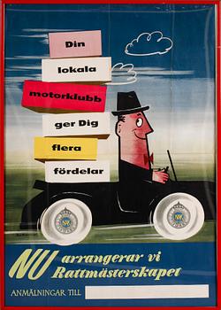 AFFISCHER, 2 st, KAK Kungliga Automobilklubben, bla 1932.