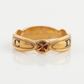 Ring, 18K gold, Masonic ring.