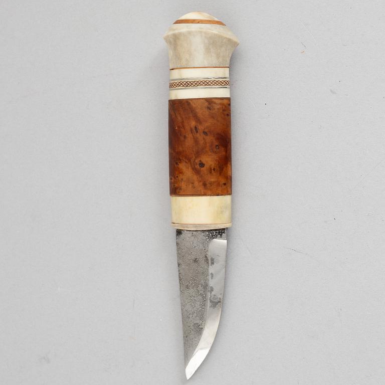 Jan Lindfors, a reindeer antler knife, signed JL.