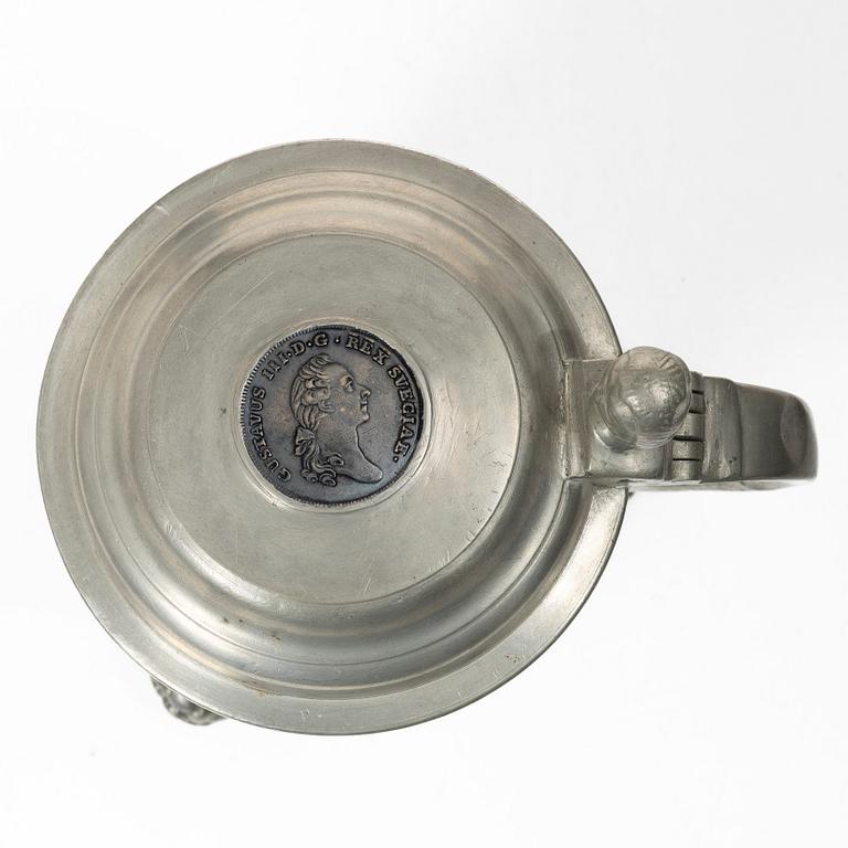 Dryckeskanna av Zadoch Bergenholtz, Vimmerby, 1799.