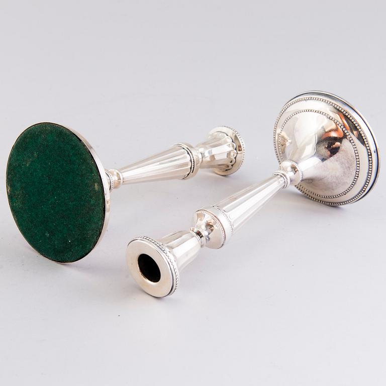 A pair of silver candlesticks from Germany with Finnish control marks, Helsinki 1967.