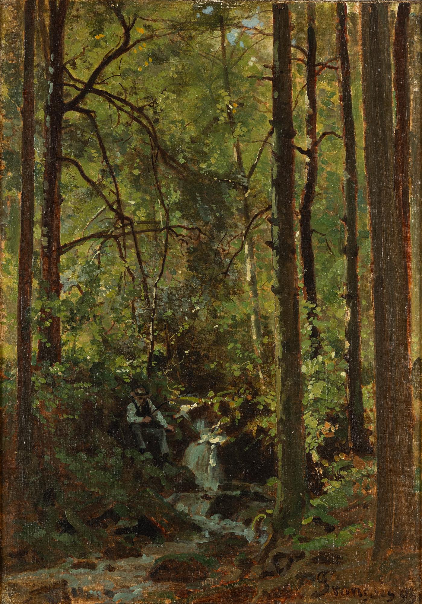 François Louis Français, Fisherman by the Stream.