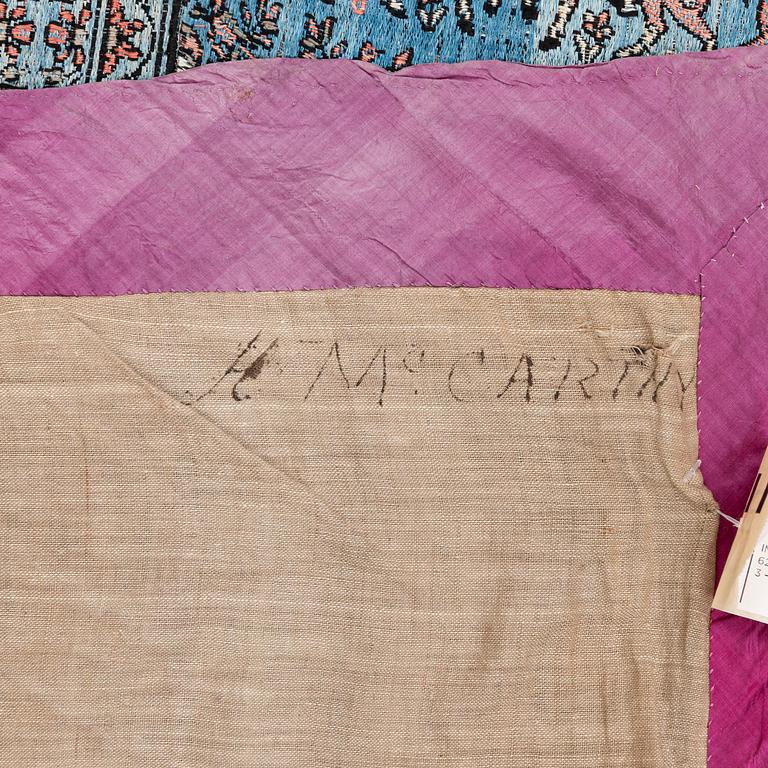 Sidentextil, sannolikt persiskt efter Mogul-förlaga, 1800-tal, ca 174 x 140 cm.