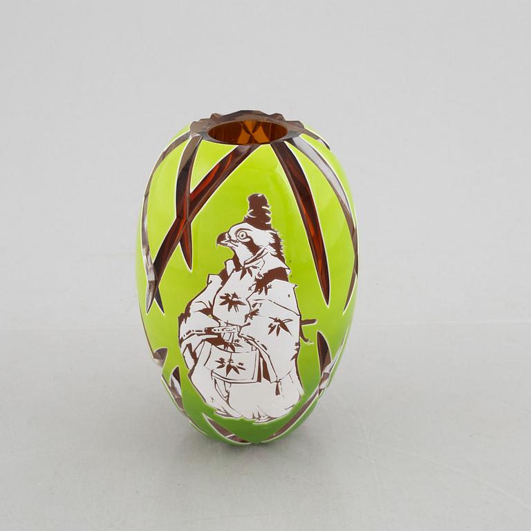 Olle Brozén, a glass vase, dated 2019.