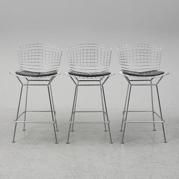 HARRY BERTOIA, three bar stools, Knoll International.