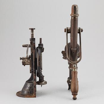 Two wine bottle openers, one Eskilstuna, circa 1900.