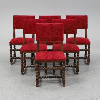 6 baroque style chairs, early 20th century.