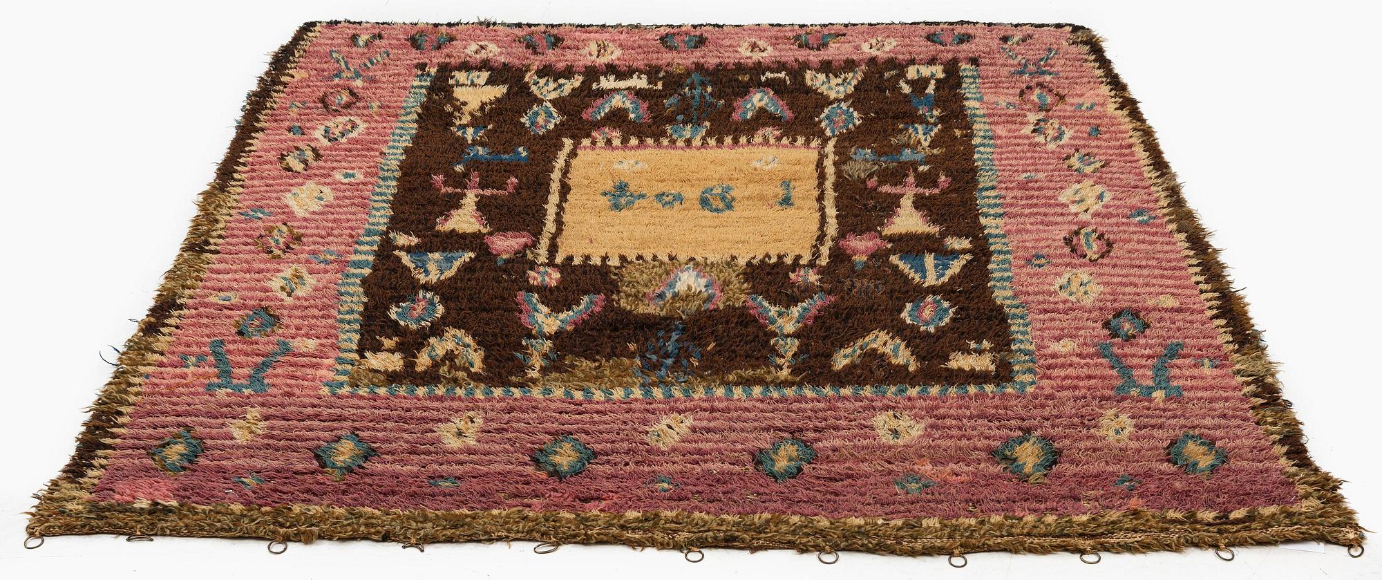 Täcke, dubbelrya, Sverige/Finland, daterad 1804.