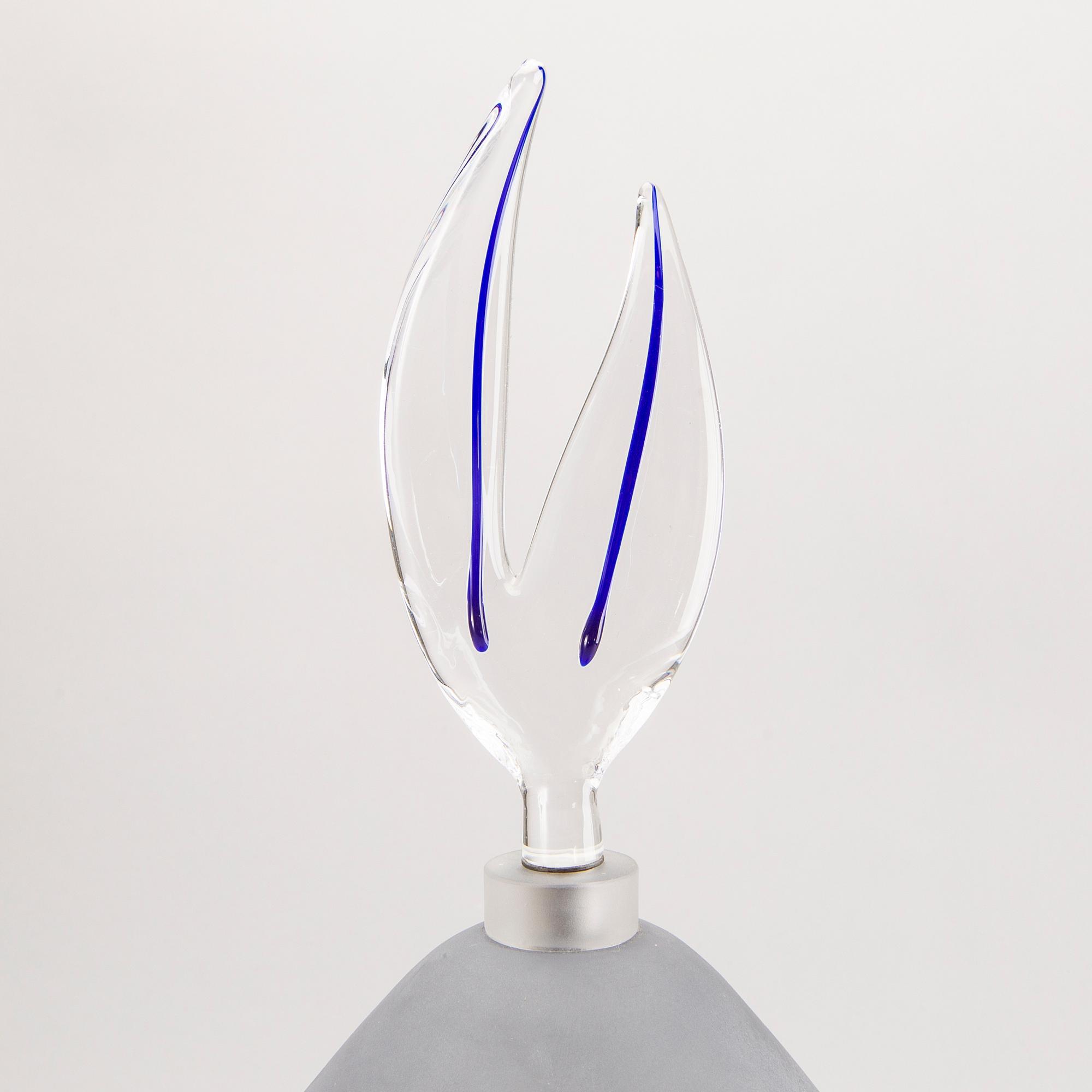 Hanne Dreutler, Arthur Zirnsack, "Drop", glass, grail Studio Åhus, signed, numbered and dated.