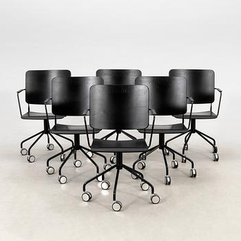 Armchairs, 6 pcs "Feather swivel", Edsbyn, contemporary.