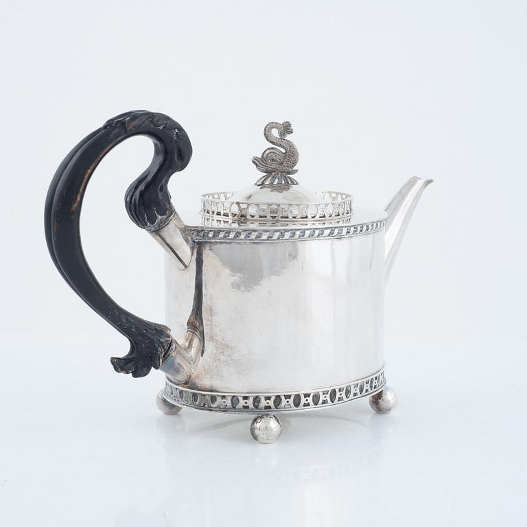 A Swedish Silver Empire Teapot, mark of Anders Rahm, Norrköping 1816.