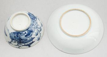 SKÅLAR med FAT, 10 st, porslin, Kina, tidigt 1800-tal.