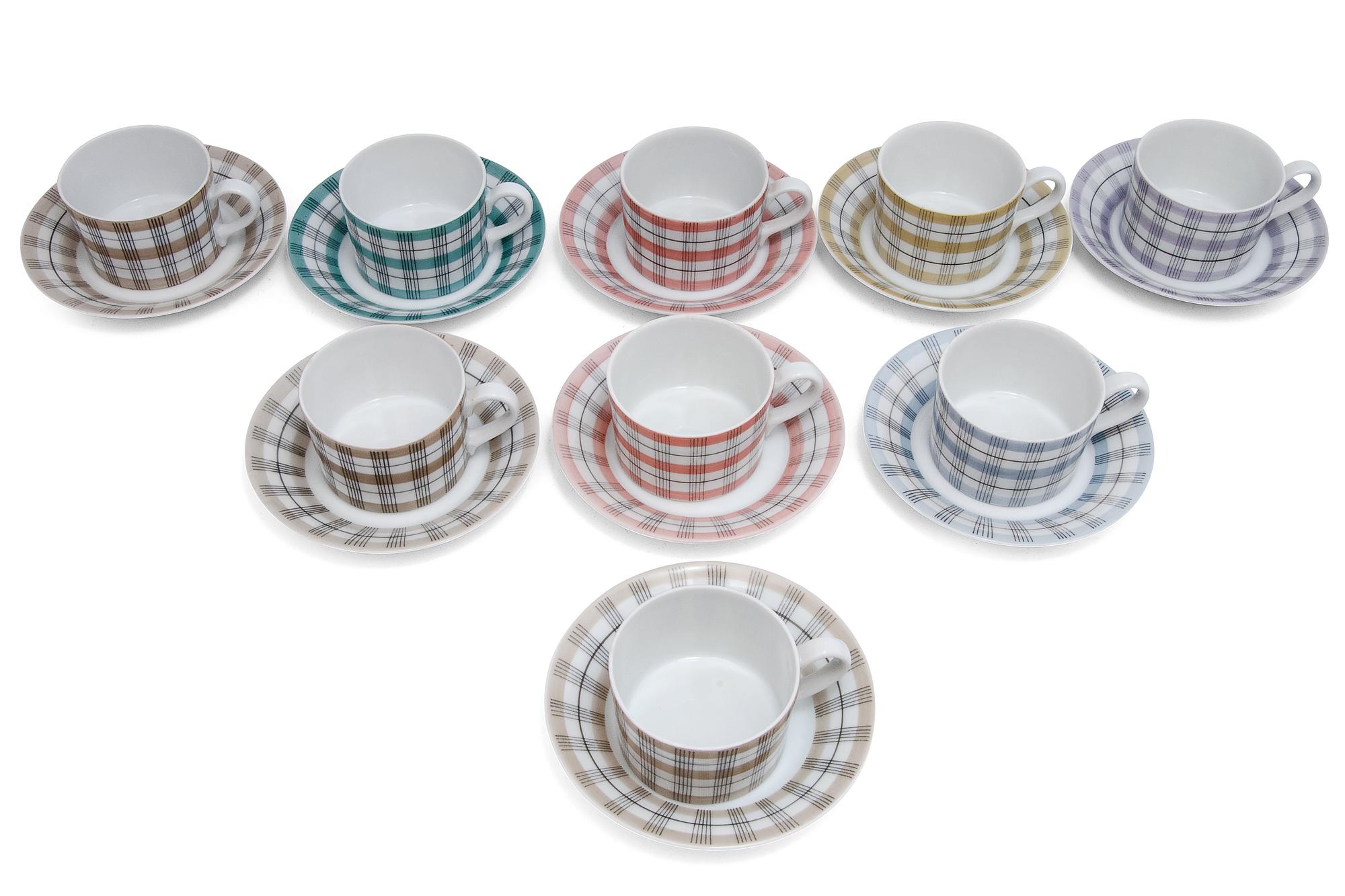 Esteri Tomula, A SET OF NINE COFFEE CUPS.