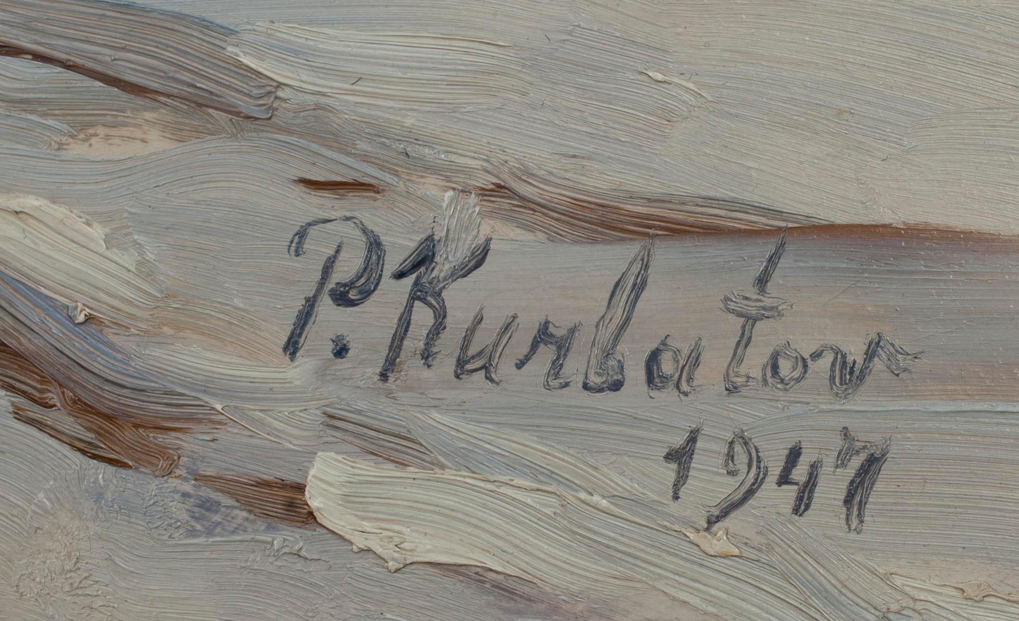 PETER KURBATOV (RYSSLAND), olja på skiva, sign. och dat. 1947.