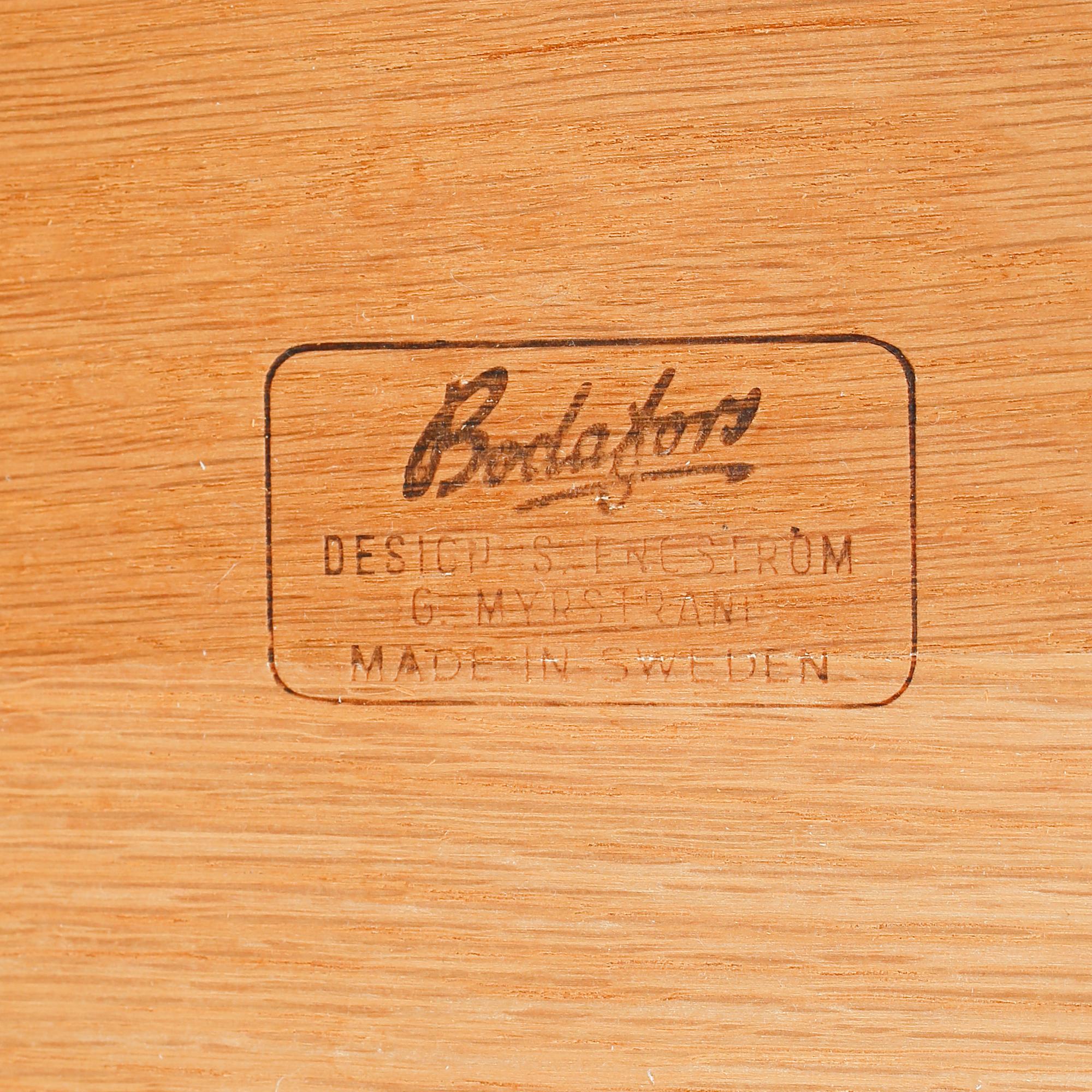 A pair of bedside tables by Sven Engström & Gunnar Myrstrand for Bodafors, third quarter of the 20th century.