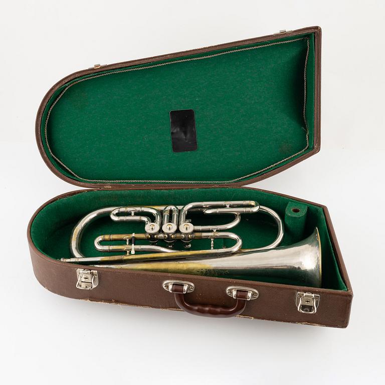 A brass Horn, Bruno Klemm, 20th Century.