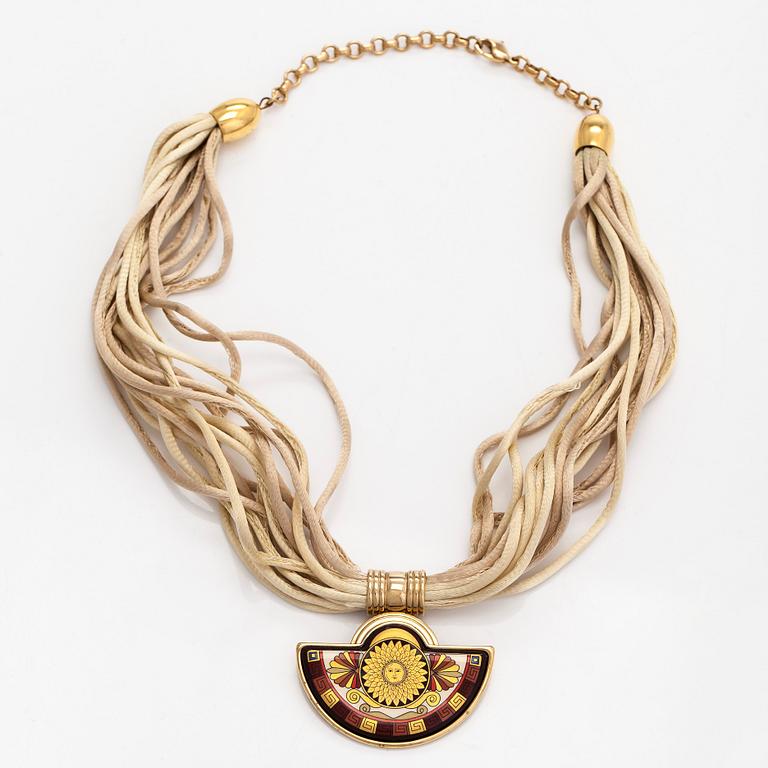 Michaela Frey, armband och halssmycke, förgylld metall, emalj.