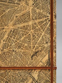 Josef Frank, skåp, "Plan de Paris à vol d'oiseau", Firma Svenskt Tenn, ca 1937-1943.