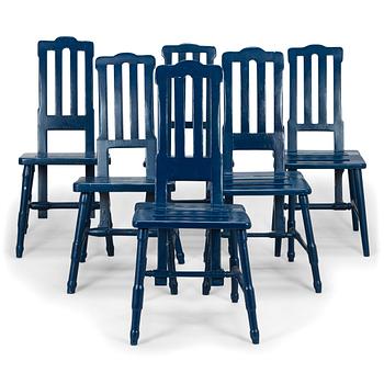 A set of six late 19th-century chairs.