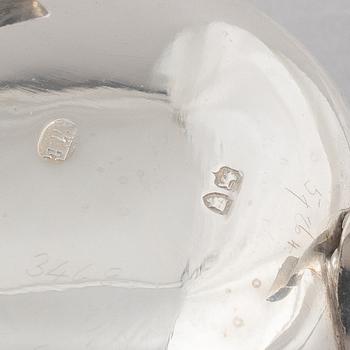 Four English Silver Salt Cellars, mark of William Evans, London 1883.