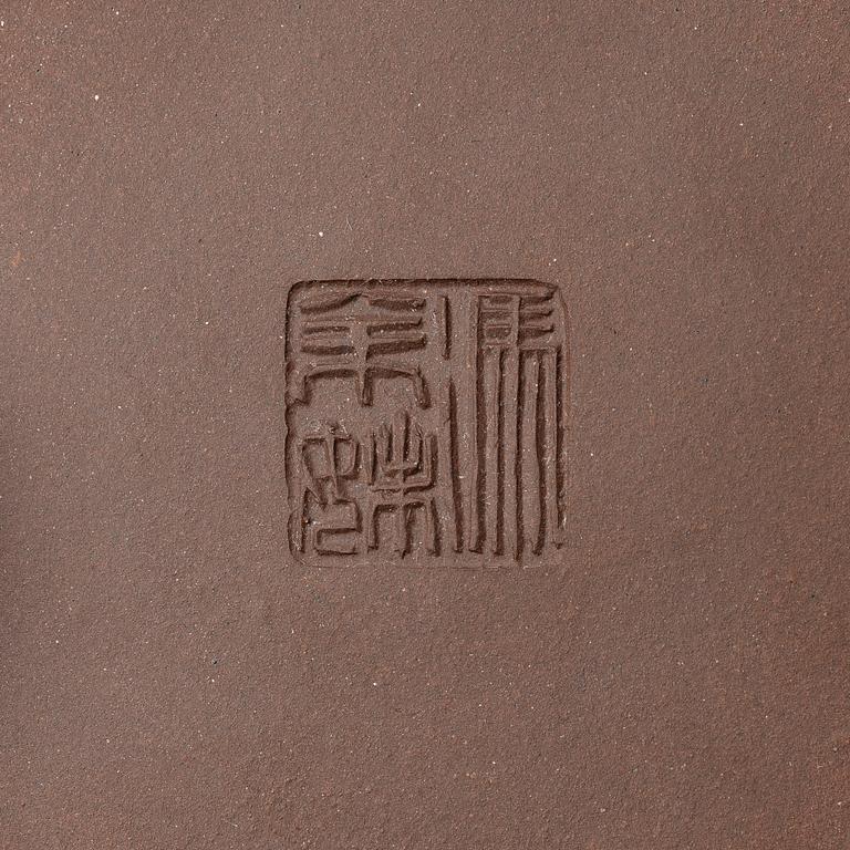 A group of three Chinese yixing 'gongfu' teapots, 1980s.