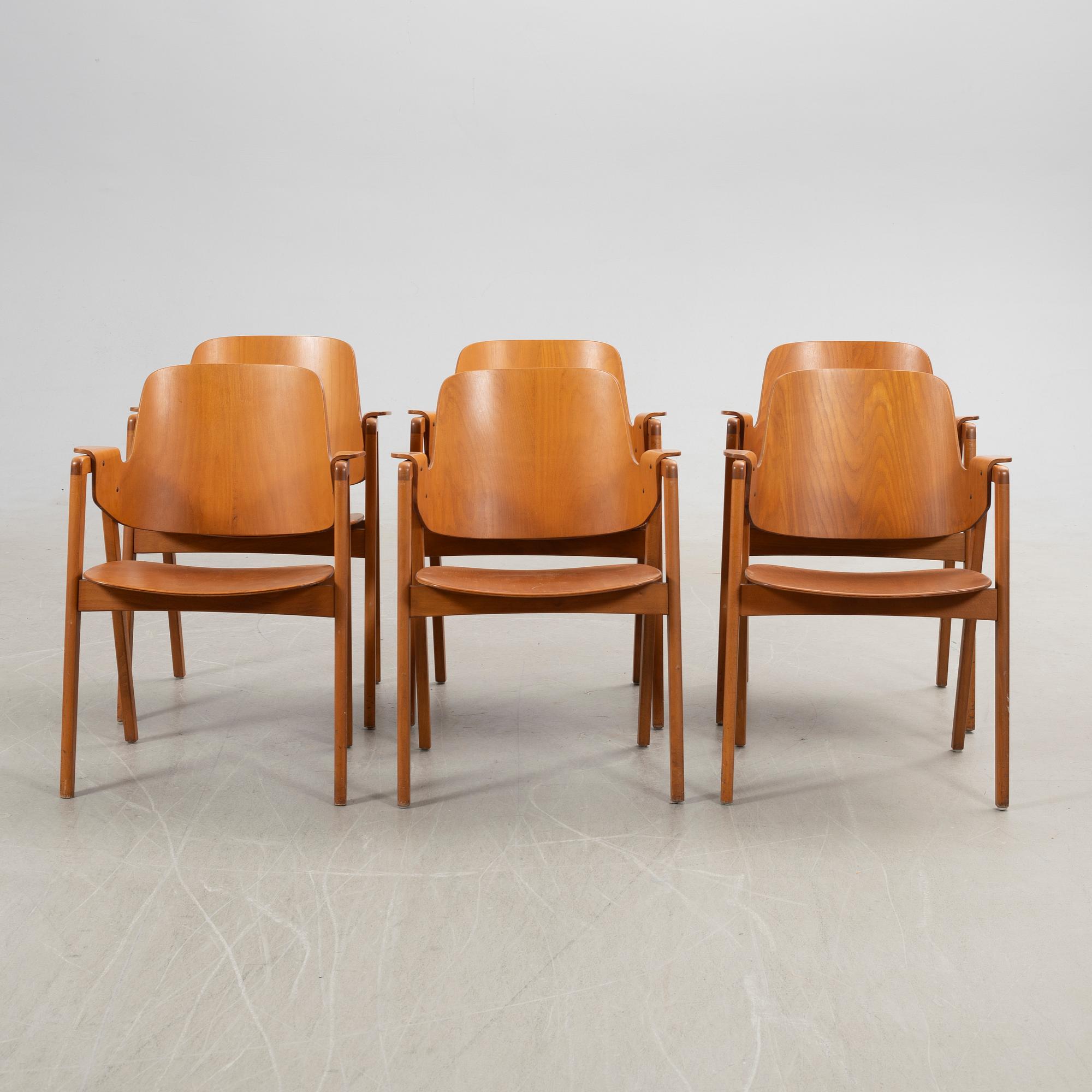 Elias Barup, stolar, 6 st, Gärsnäs, 1960-tal.