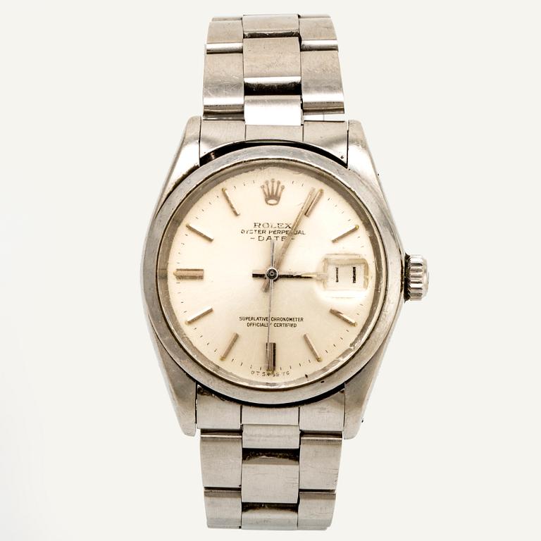 Rolex, Oyster Perpetual, Date, Chronometer, wristwatch, 34,5 mm.