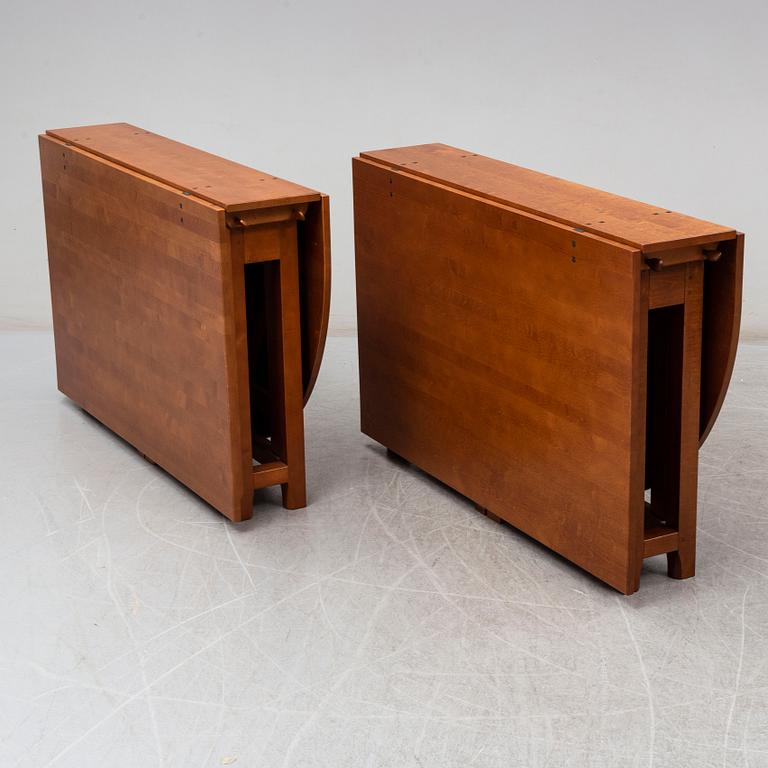 A pair of 'Bergslagen' gate leg table from IKEA, end of 20th century.