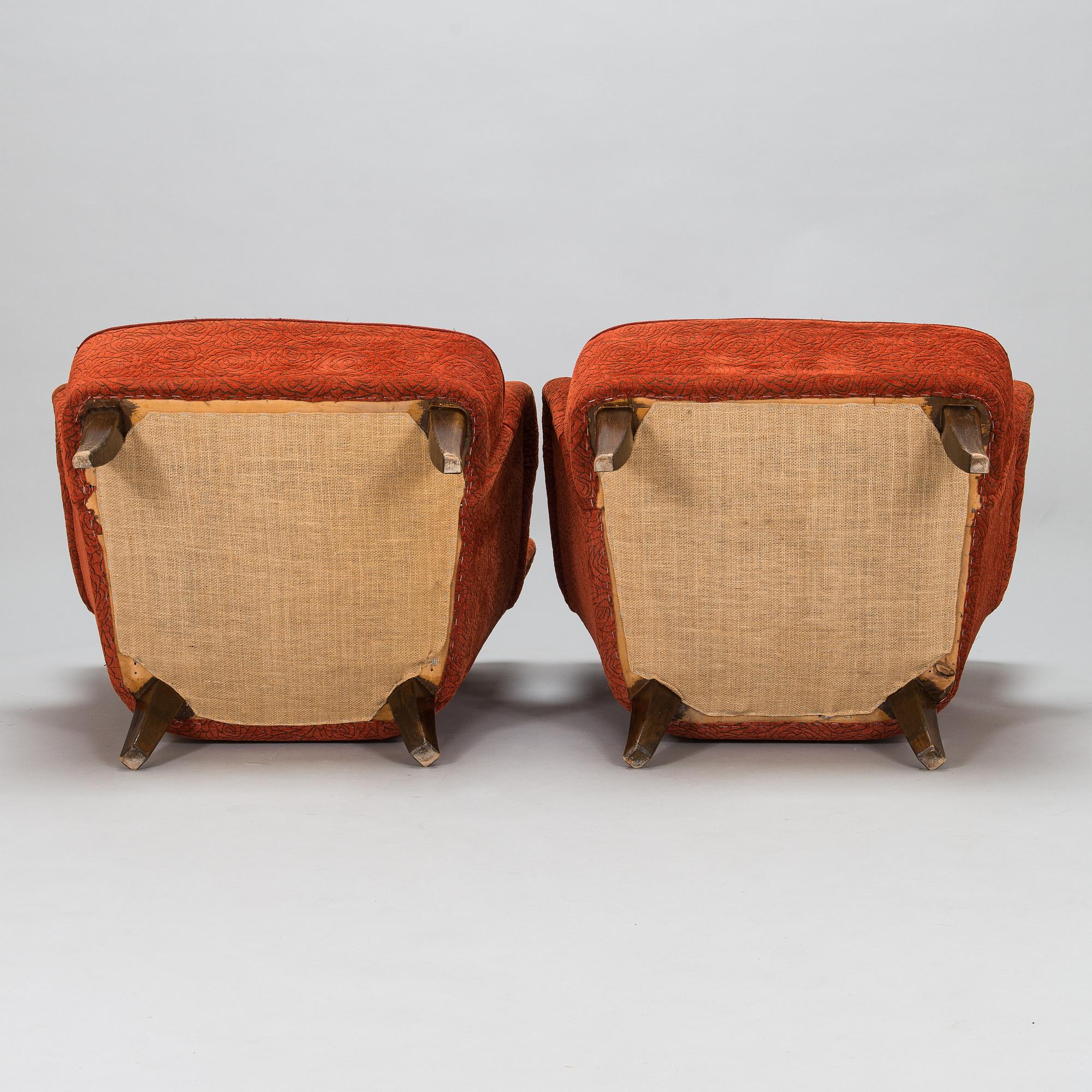 Ilmari Lappalainen, a pair of 1950's 'Laila' armchairs for Asko, Finland.