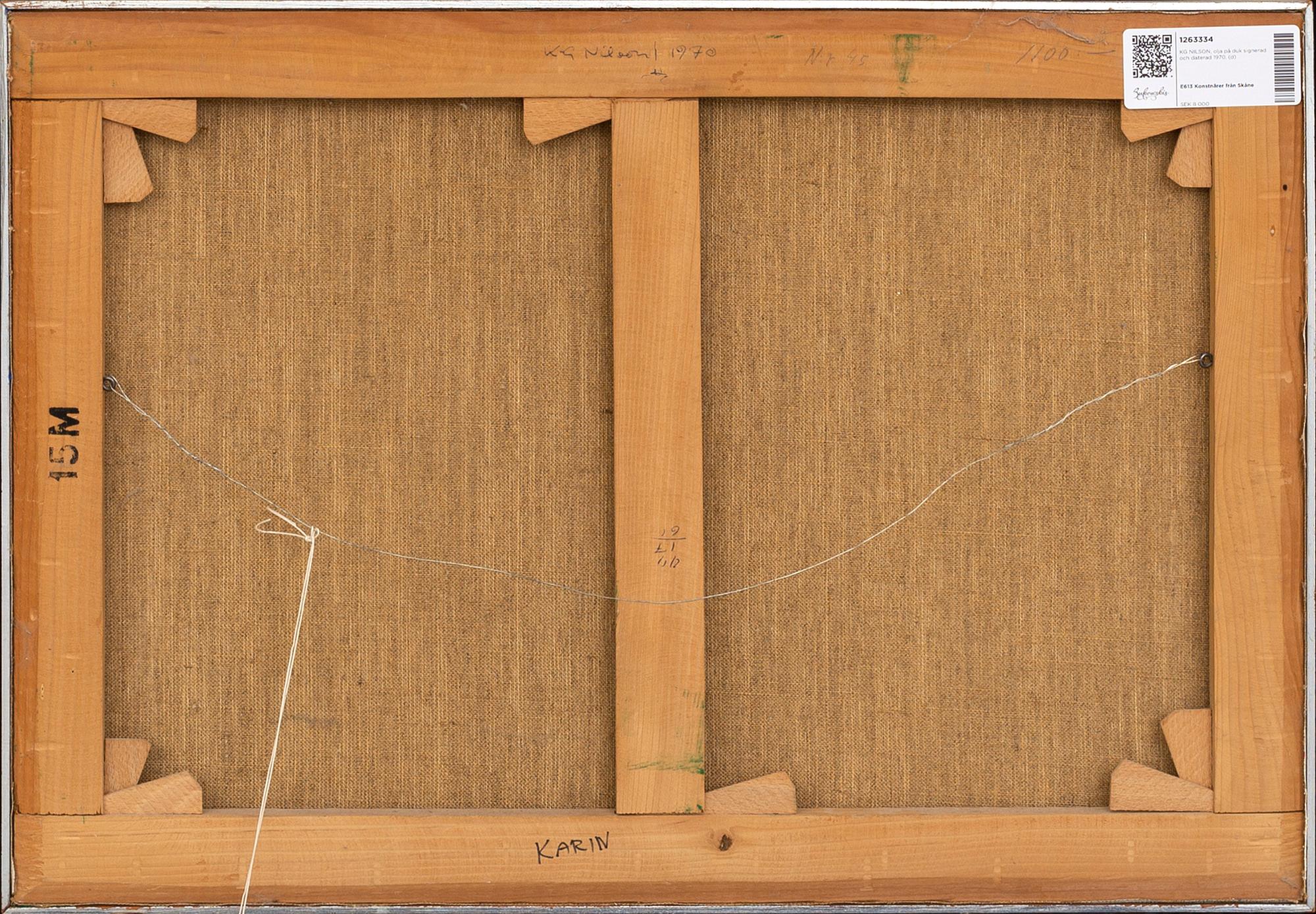 KG NILSON, oil on canvas signed and dated 1970.