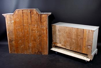 VITRINSKÅP, 1700/1800-tal.