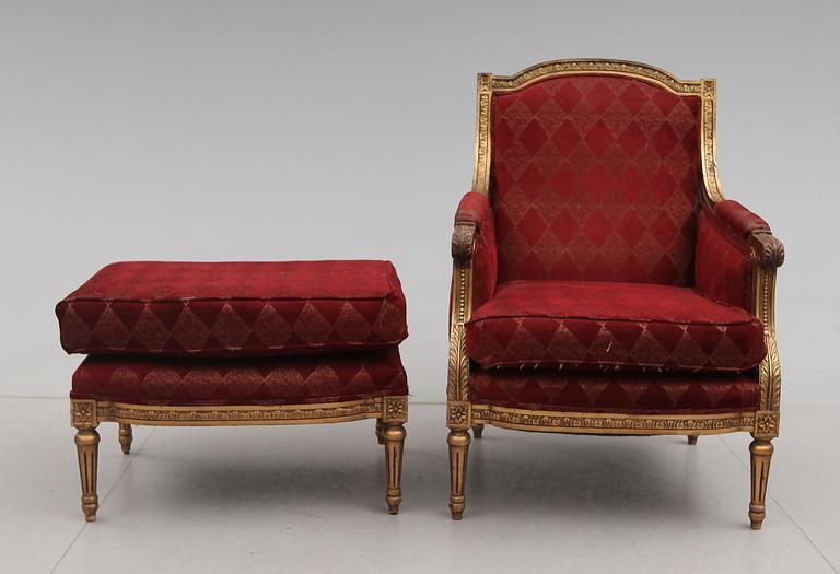 BERGÈRE MED FOTPALL, Louis XVI stil,