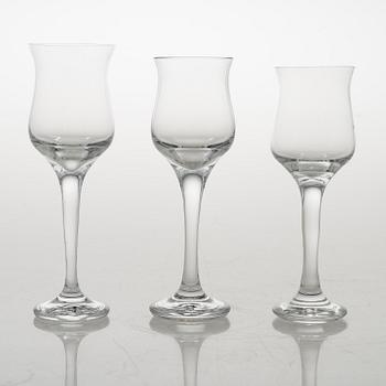 TIMO SARPANEVA, set of 9 'Loimu' (Blaze) drinking glasses for Iittala.