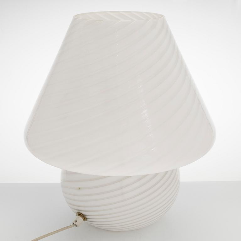 A 1980s Murano 'Mushroom' glass table light, retailer Stockmann.